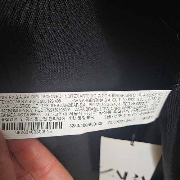 NWT Zara Bloggers Fav Tuxedo Satin Collar Blazer Sz XS Black Dinner 8283/400 - Picture 10 of 10